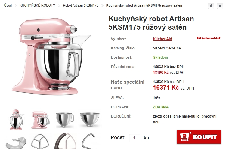 kuchysk robot kitchenaid artisan 5KSM175 rov satn